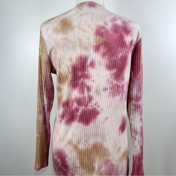 Umgee New Casual Tie Dye Duster Cardigan Small Long Line Ribbed Pockets Boho - Picture 8 of 13